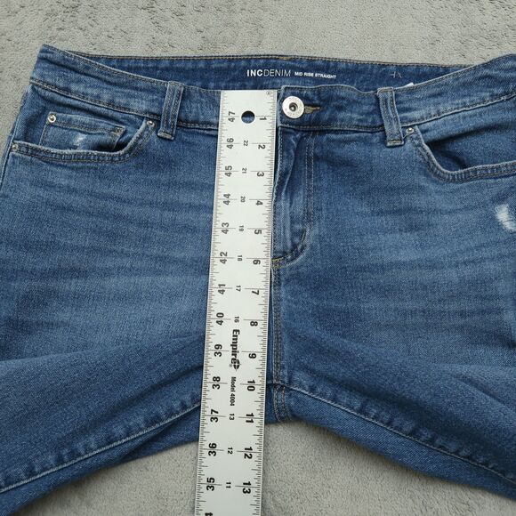 INC International Concepts Jeans Women's Size 12 Mid-Rise Straight 29" Inseam - Picture 8 of 16